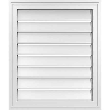 Ekena Millwork Vertical Surface Mount PVC Gable Vent: Functional, w/ 2"W x 1-1/2"P Brickmould Frame, 22"W x 26"H GVPVE22X2602SF